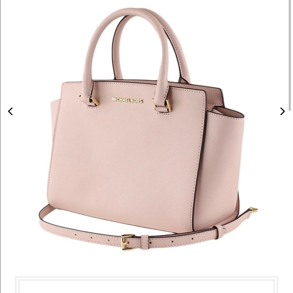Michael kors medium blush leather satchel